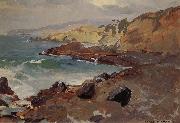 Franz Bischoff Untitled Coastal Seascape oil painting on canvas